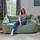 I.C.O.N. Icon Sitzsack Sofa, Salbeigrün, Flauschiger Chenille Stoff, 2 Sitzer Sofa für Erwachsene, Riesensitzsack mit Füllung, Bequemer Sessel, Lounge, Wohnzimmer, Deko Wohnzimmer