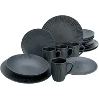 CreaTable Vesuvio Kombiservice 16-tlg. für 4 Personen schwarz