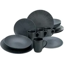 CreaTable Vesuvio Kombiservice 16-tlg. für 4 Personen schwarz