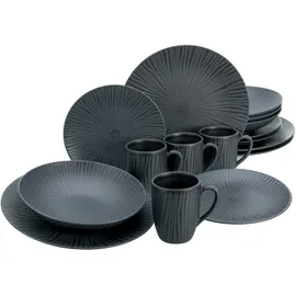 CreaTable Vesuvio Kombiservice 16-tlg. für 4 Personen schwarz
