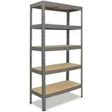 shelfplaza Pro 180x110x40 cm Schwerlastregal grau mit 5 Böden und 200 kg Traglast pro Boden