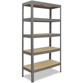 shelfplaza Pro 180x110x40 cm Schwerlastregal grau mit 5 Böden und 200 kg Traglast pro Boden