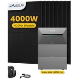 Anker Balkonkraftwerk 4000W Anker SOLIX Solarbank 3 E2700 Pro mit Smart Meter, Zusatzsakkus, (Smart Meter und 8x JASolar 500Wp Full Black im Lieferumfang enthalten), Speicher mit integriertem Wechselrichter, All-in-One 2,668kWh Akku