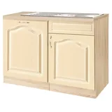WIHO KÜCHEN Spülenschrank »Linz«, 110 cm breit, inkl. Tür/Sockel für Geschirrspüler, in Landhaus-Optik