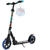 SereneLife Roller, Cityroller, Scooter, Tretroller, Big Wheel Scooter, Kickscooter- klappbar & Höhenverstellbar, Roller Erwachsene- & Kinder, Trotinet- mit Vorderfederung & Hinterradbremse, bis 100Kg