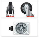 Relaxdays Schwerlastrollen 4er Set, Rot,Schwarz,Silber