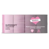 roosa Supersoft Toilettenpapier 8 Rollen 130 Blatt / Rolle 3-lagig