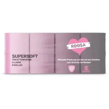 roosa Supersoft Toilettenpapier 8 Rollen 130 Blatt / Rolle 3-lagig