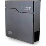 BITUXX Design Briefkasten 17340 Anthrazit inkl. Zeitungsfach