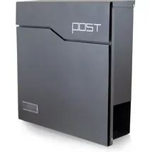 BITUXX Design Briefkasten 17340 Anthrazit inkl. Zeitungsfach