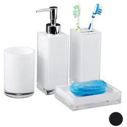 Relaxdays Badaccessoires-Set weiß