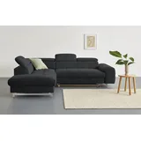 Cotta Ecksofa "Chef L-Form", lava, B:257cm H:72cm T:206cm, Luxus-Microfaser (100% Polyester);Kunstleder Softlux;Leder Advantage (abgedecktes Spalt-Rindsleder), Rückseite mit schwarzem Spannstoff bezogen;NaturLEDER (echtes Rindsleder), Rückseite mit schwarzem