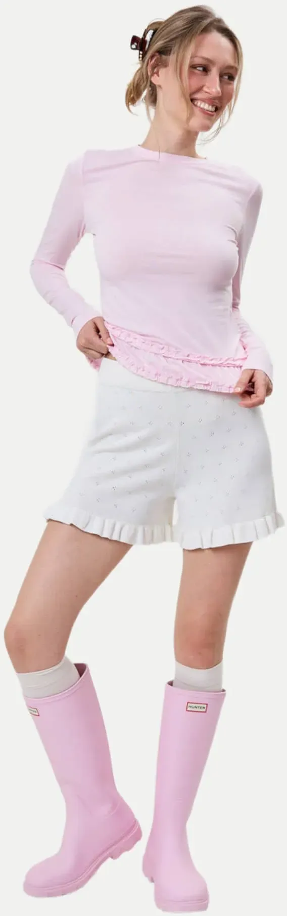Relaxed- Fit Strick Shorts Lilou Pink M