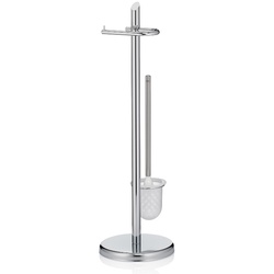 Toilettengarnitur Ken Metall silber glänzend 73,0cm 22,0cmØ