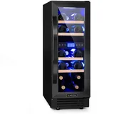 Klarstein Weinkühlschrank 2 Zonen, 53L Getränkekühlschrank, Kleiner Einbau-Weinschrank Schmal, Wein-Kühlschrank mit Glastür, Indoor/Outdoor Flaschenkühlschrank, Wine Fridge für 17 Flaschen