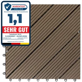 Floordirekt WPC-Terrassenfliese Classic 30 x 30 cm dunkelbraun