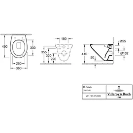 Villeroy & Boch O.novo Wand-WC Compact mit WC-Sitz Weiß