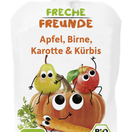 Erdbär Freche Freunde Bio Quetschmus Apfel, Birne, Karotte & Kürbis 100 g