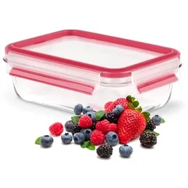 Emsa Frischhaltedose Glas rechteckig rot 6,8 cm 0,7 l