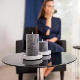 Relaxdays Runder Beistelltisch 53 x 43 x 43 cm Schwarz