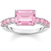 Thomas Sabo TR2451-051-9-54 Silberner Solitärring mit pinkfarbenen Steinen Damen
