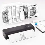 vretti P83 Mobiler Drucker A4, Tragbarer Thermodrucker A4 für Unterwegs, Bluetooth-Verbindung für Smartphones, Kompatibel mit Android/iOS, Reisedrucker für Hause, Lernen