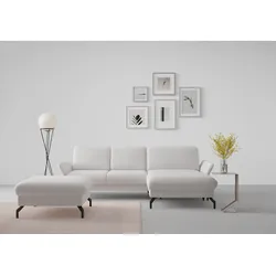 Ecksofa SIT & MORE "Fashion L-Form", silber, B:253cm H:84cm T:165cm, Sofas, wahlweise mit Kopfteilverstellung und Vorziehsitz, motorisch