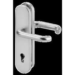 HT-Schutz-Drückergarnitur,Langschild,Profilzylinder gelocht,E92,Aluminium