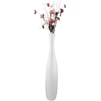 trends for living Edelste Deko-Bodenvase – Hohe Keramikvase für Pampasgras & Dekozweige - stabil, luxuriös, 50-90 cm höhe in Weiß, Schwarz, Grau, Silber und Gold (Weiß, 70x13cm)