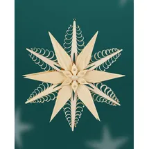 Rudolphs Schatzkiste Fensterschmuck Spanstern Mitte 2 Sterne (beidseitig) BxHxT=24x24x3,5cm NEU Fensterbild Spanbaum Adventsstern Holz Seiffen Erzgebirge Stern Linde Fensterdeko