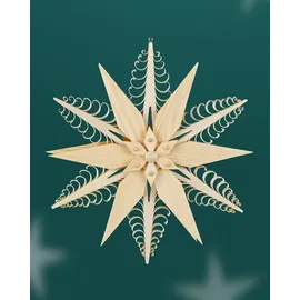 Rudolphs Schatzkiste Fensterschmuck Spanstern Mitte 2 Sterne (beidseitig) BxHxT=24x24x3,5cm NEU Fensterbild Spanbaum Adventsstern Holz Seiffen Erzgebirge Stern Linde Fensterdeko