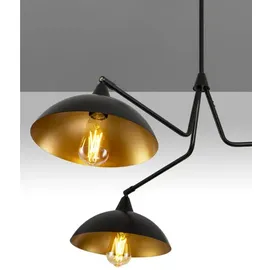 Nova Luce Mirba 3-flg. Ø 113 cm schwarz/goldfarben