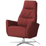 Max Schelling Sessel Elmira Leder 81 x 120 x 92 cm Rot elektrisch, drehbar