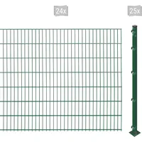 Arvotec Doppelstabmattenzaun ARVOTEC "ESSENTIAL 143 zum Aufschrauben", grün (dunkelgrün), H:143cm, Stahl, Kunststoff, Zaunelemente, Zaunhöhe 143 cm, Zaunlänge 2 - 60 m