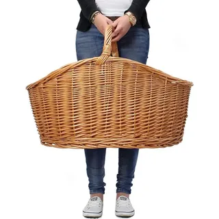 Dekoleidenschaft Einkaufskorb Maxi aus Weide 49 x 68 x 47 cm braun