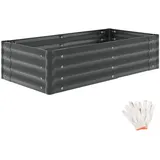 Tectake Hochbeet 120 x 60 x 30 cm Grau