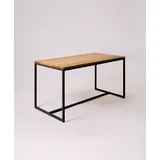 KAWENTSMANN Esstisch TALON Massivholztisch mit pulverbeschichtetem Stahlgestell (Tisch), aus massiver Eiche, mit Stahlgestell, Made in Germany, RAL-Farben schwarz 220 cm x 76 cm x 100 cm