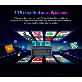 Blackview MP60 Mini PC, Intel 12th Gen N95(up to 3.4GHz) Micro Computer 16GB DDR4 RAM 512GB SSD, Mini Desktop PC 4K@60Hz HD Dual HDMI, Gigabit Ethernet, 5G WiFi/BT/USB3.0 * 2, Business, Heimkino
