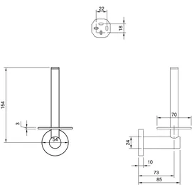 Villeroy & Boch V&B Reserve-T-Halter Elements Tender 54x154x85mm, matt black