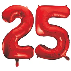 25. Geburtstag Verkehrsschild Party Deko Set rot weiß Mann Frau Partyset