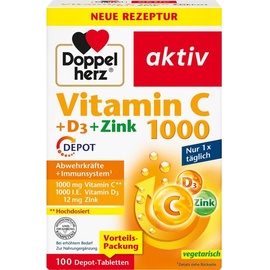 Doppelherz Aktiv Vitamin C 1000 + D3 + Zink Depot Tabletten 100 St.