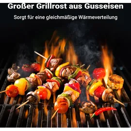 Wiltec Grillrost 30 x 44,5 cm Gusseisen matt emailliert