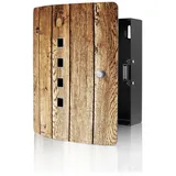Banjado Design Schlüsselkasten Aus Edelstahl Für 10 Schlüssel 24x21,5x7cm Mit Magnetverschluss Motiv Geöltes Holz