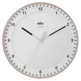 Braun Klassische Funkwanduhr in Pink/Weiß / präzises Leisegangwerk / Sekundenzeiger mit Floating-Effekt (ohne Ticken) / gehärtetes Glas / 30 cm