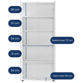 home collective Mehrzweckschrank 75 x 35 x 184 cm Weiß