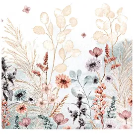 Home fashion Lunchservietten Mellow Flowers, 33x33 cm, 3-lagig, Home Fashion®, 20 Stück