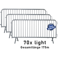 Paket Absperrgitter light (Mannheimer Gitter) 70 Stück