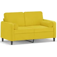 VidaXL 2-Sitzer-Sofa mit Zierkissen Gelb 120 cm Samt