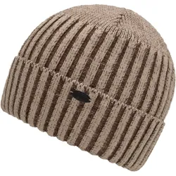 Beanie CHILLOUTS "Stan Hat", Damen, beige, Strick, Kunstfaser, unifarben, meliert, modisch, Mützen, mit robustem Strickmuster