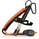 CampFeuer Feuerstahl mit Multi-Tool, Notfall-Pfeife und Karabiner | Notfall Feuerzeug, Notfallausrüstung | Funkenstab, Zündstab, Feuerstarter | Zündstein, Zündeisen, Firesteel, Survival Set